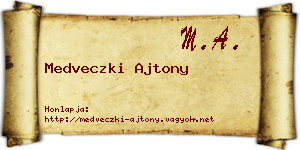 Medveczki Ajtony névjegykártya
